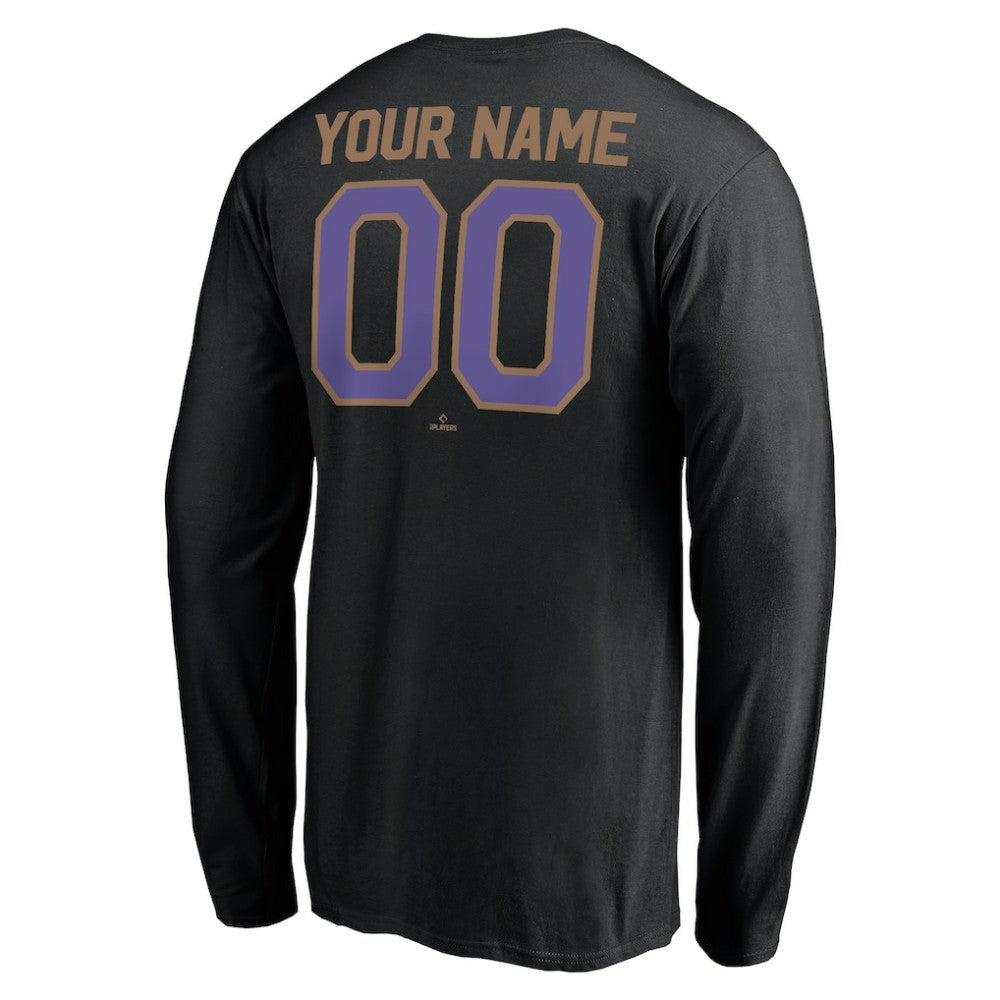 Arizona Diamondbacks Personalized Cooperstown Collection Winning Streak Long Sleeve T-Shirt Black