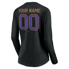 Arizona Diamondbacks Women's Cooperstown Collection Personalized Winning Streak Long Sleeve V-Neck T-Shirt Black