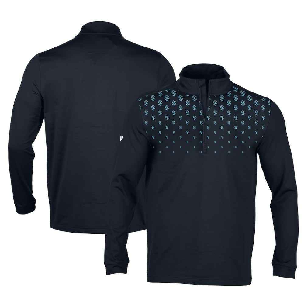 Seattle Kraken Levelwear NHL x PGA Scout Midlayer Quarter-Zip Pullover Top - Navy Pullover