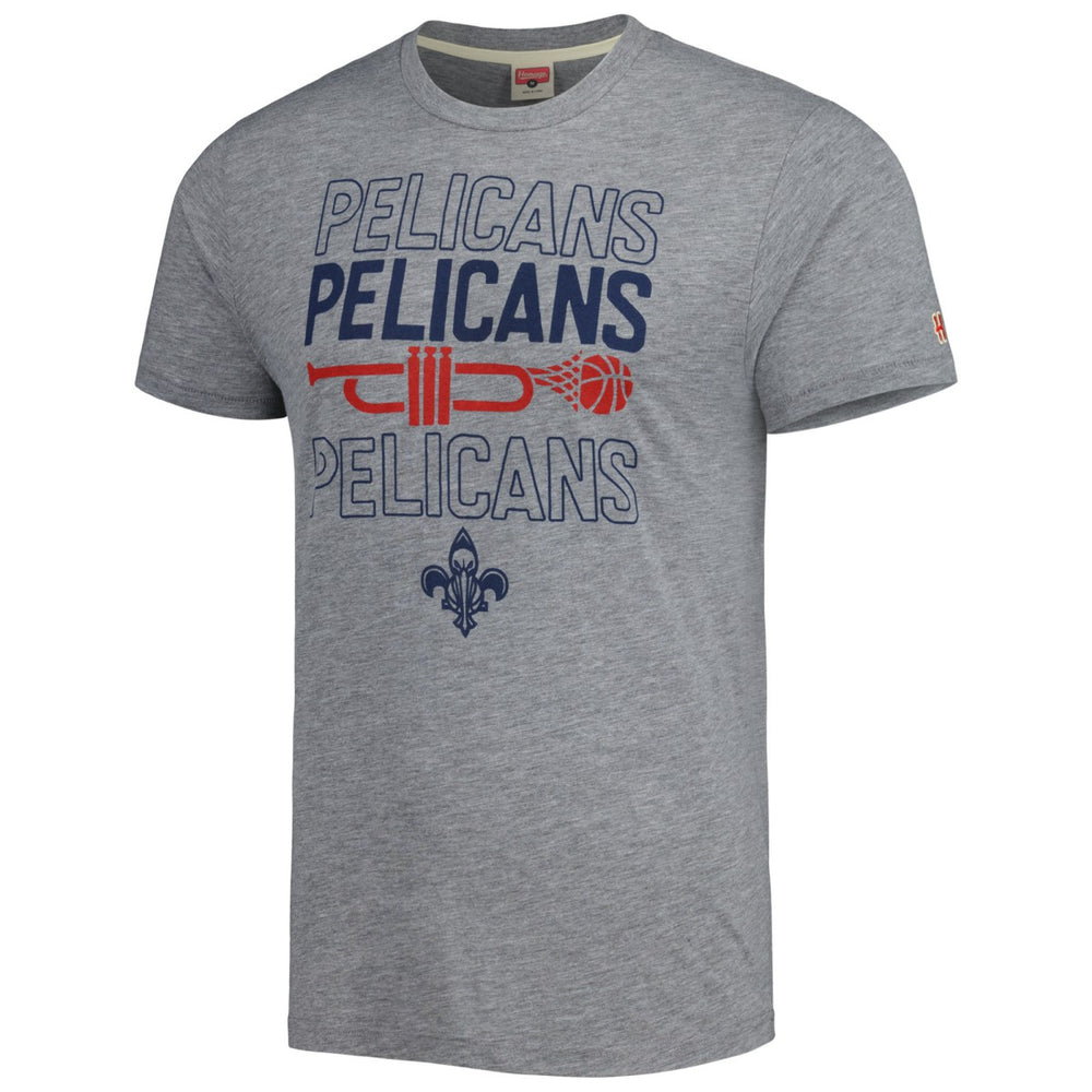 New Orleans Pelicans Homage Unisex Hometown Hyper Local Tri-Blend T-Shirt - Heather Gray cheap