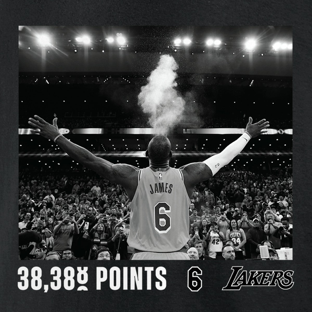 LeBron James Los Angeles Lakers NBA All-Time Scoring Record Chalk Throw T-Shirt - Black shop
