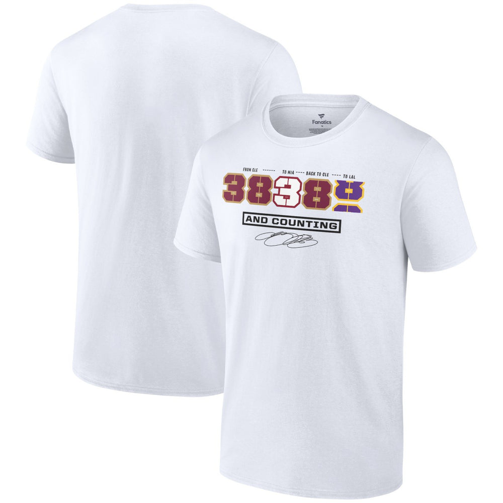 LeBron James NBA All-Time Scoring Record Split Points T-Shirt - White outlet