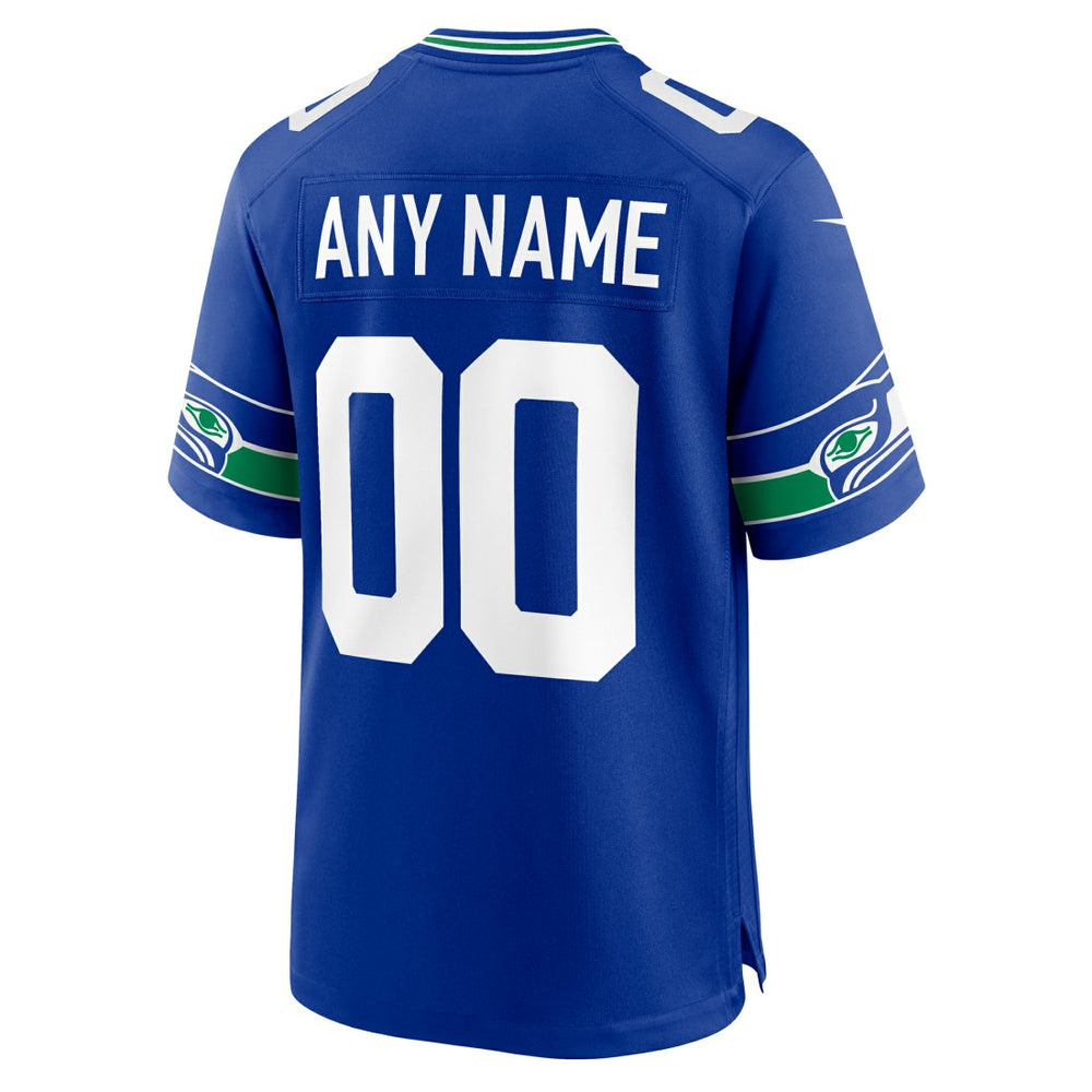 Seattle Seahawks Throwback Custom Jersey - Royal for sale