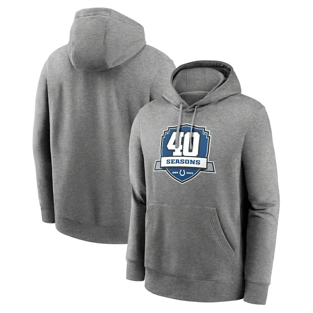 Indianapolis Colts 40th Anniversary Club Pullover Hoodie - Heather Gray outlet