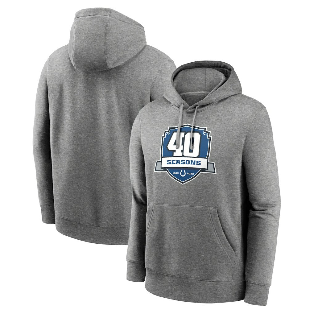 Indianapolis Colts 40th Anniversary Club Pullover Hoodie - Heather Gray outlet