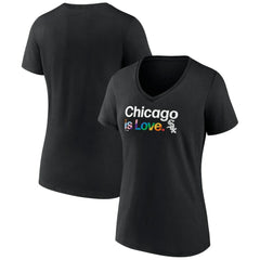 Chicago White Sox Women's City Pride V-Neck T-Shirt Black