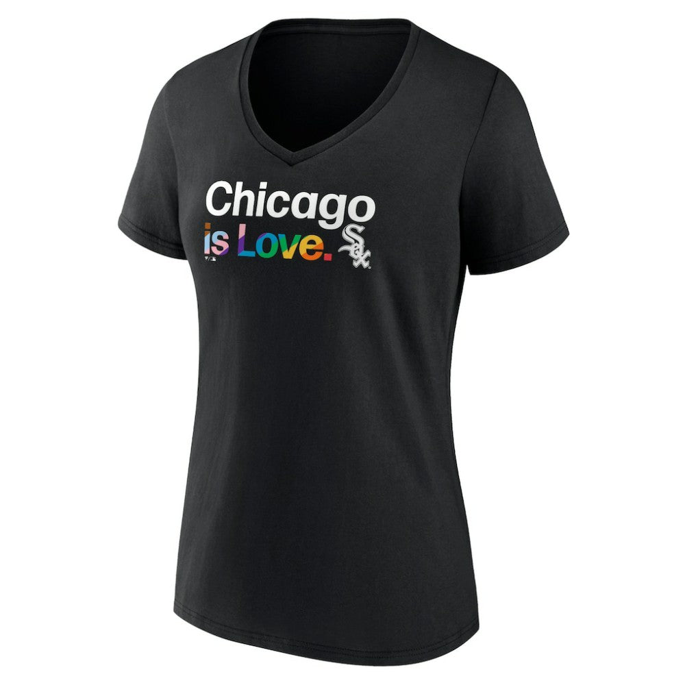 Chicago White Sox Women's City Pride V-Neck T-Shirt Black