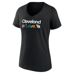 Cleveland Guardians Women's City Pride V-Neck T-Shirt Black