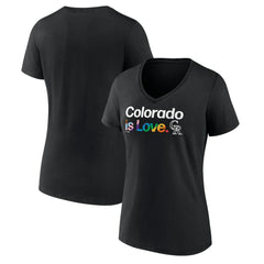 Colorado Rockies Women's City Pride V-Neck T-Shirt Black