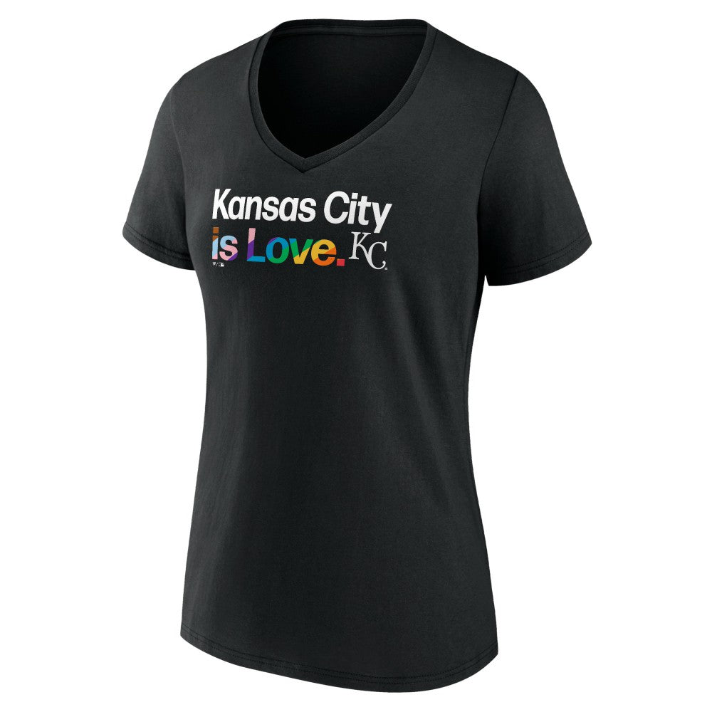Kansas City Royals Women's City Pride V-Neck T-Shirt Black