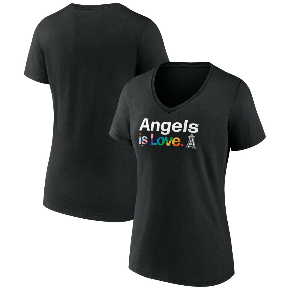 Los Angeles Angels Women's City Pride V-Neck T-Shirt Black