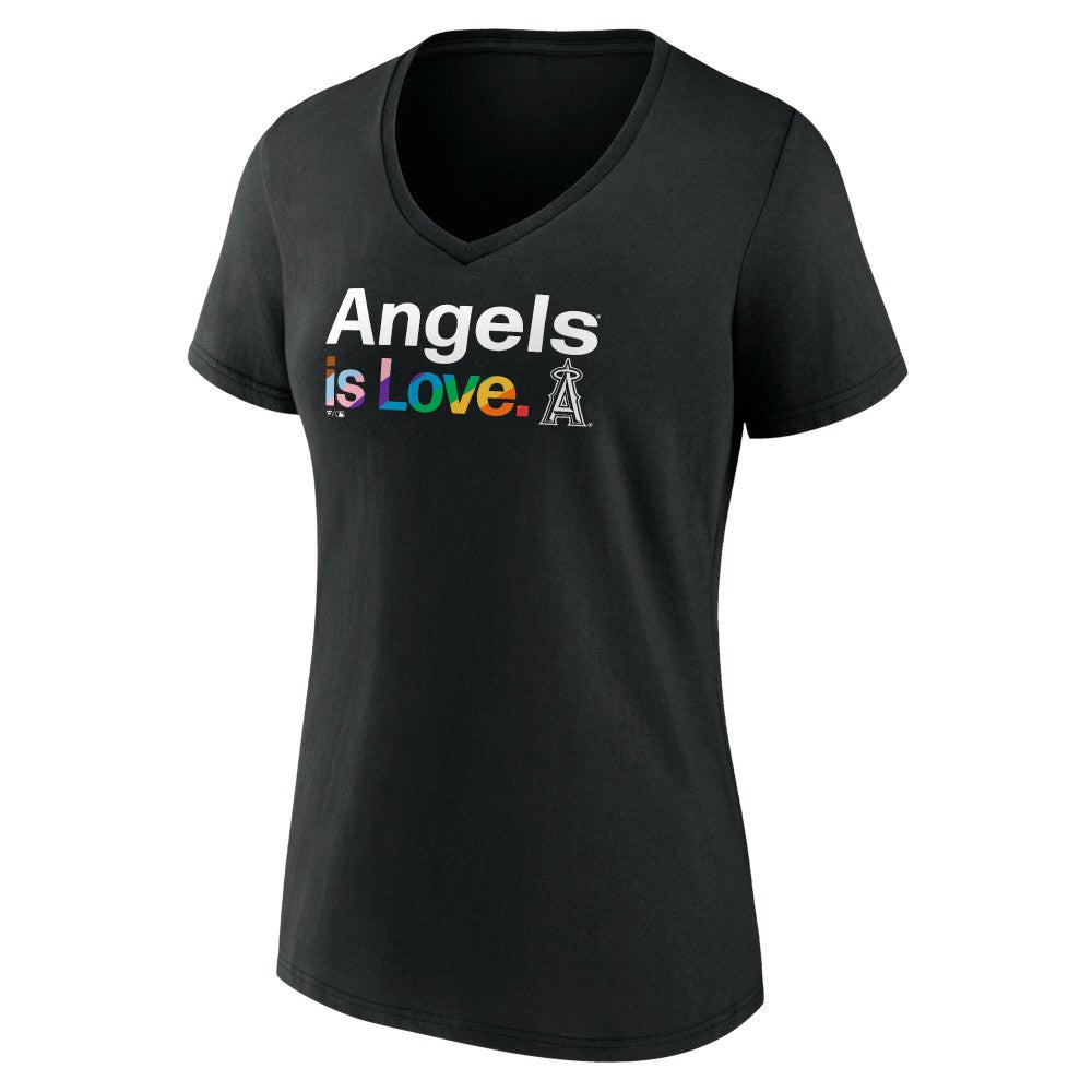Los Angeles Angels Women's City Pride V-Neck T-Shirt Black