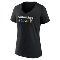 San Francisco Giants Women's City Pride V-Neck T-Shirt Black