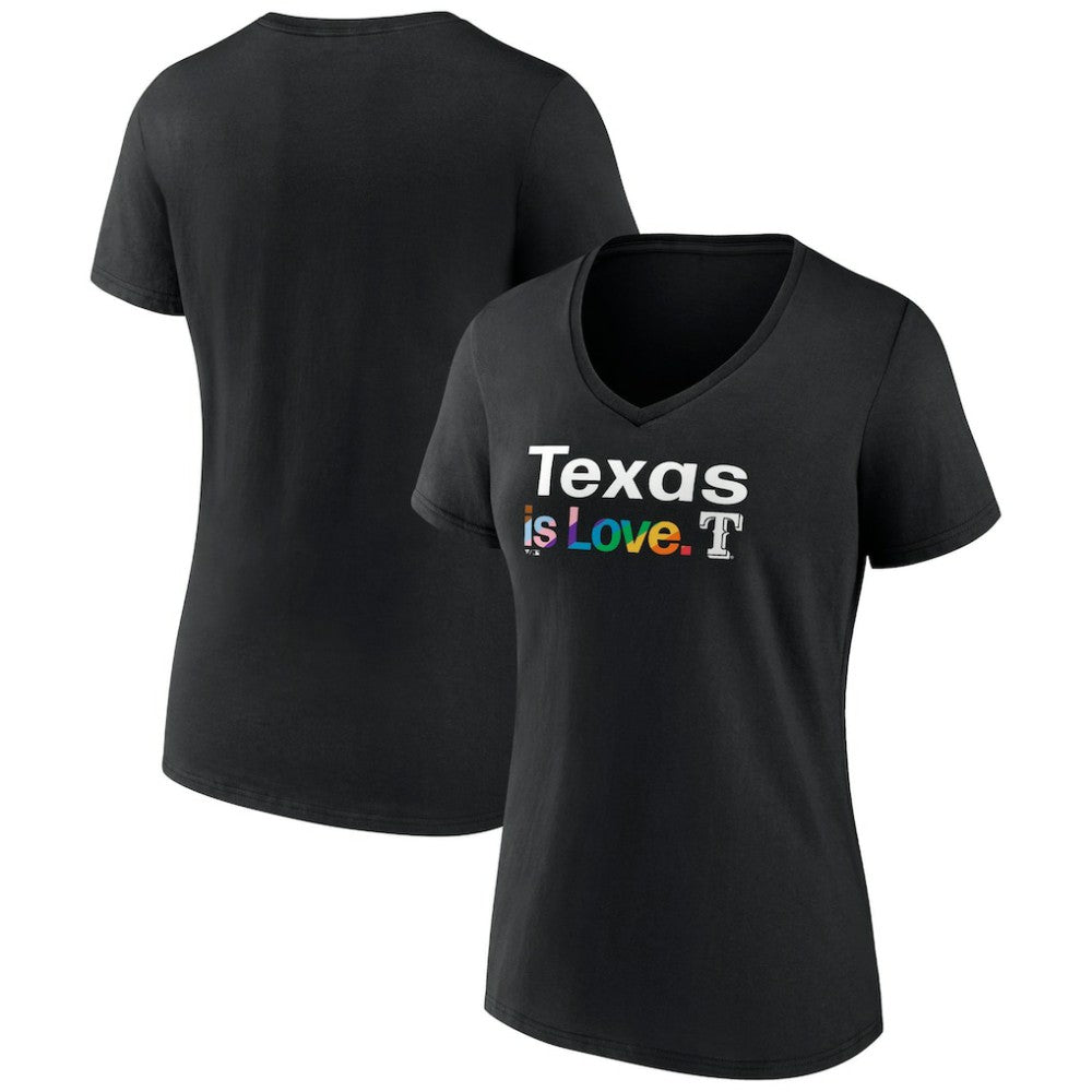 Texas Rangers Women's City Pride V-Neck T-Shirt Black