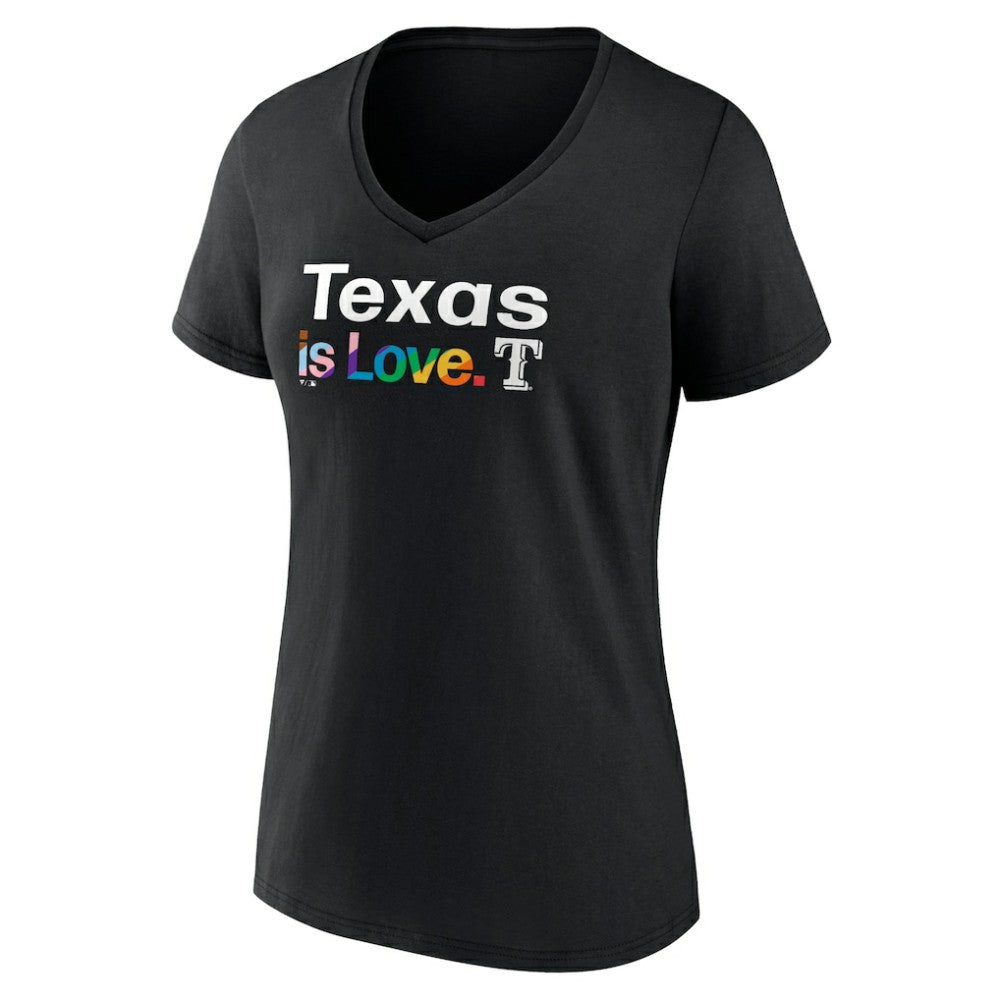 Texas Rangers Women's City Pride V-Neck T-Shirt Black