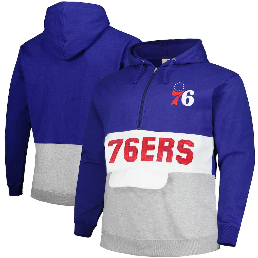 Philadelphia 76ers Big & Tall Anorak Half-Zip Hoodie - Royal for sale