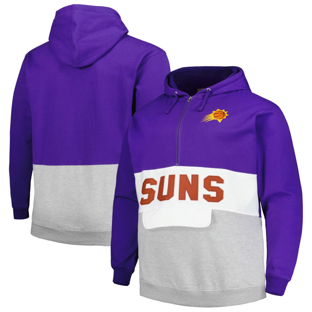 Phoenix Suns Big & Tall Anorak Half-Zip Hoodie - Purple for sale