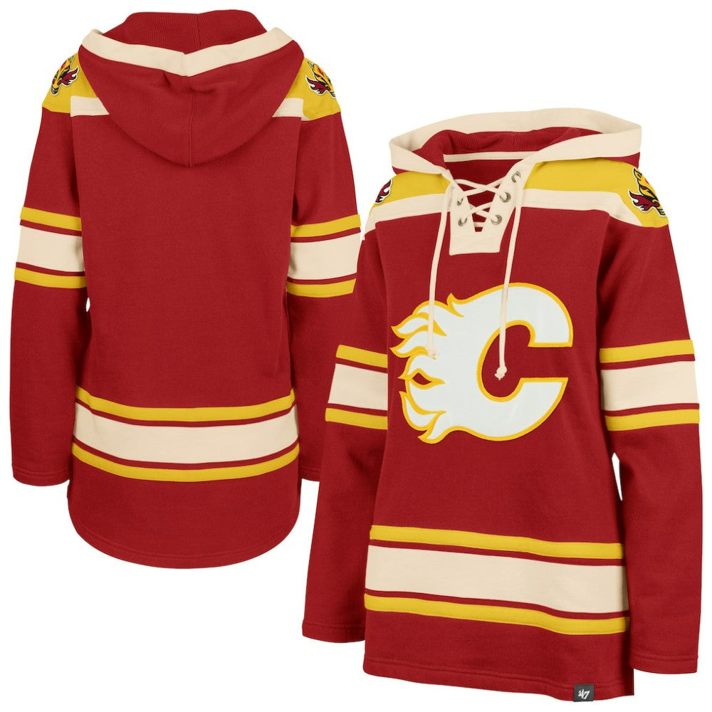 Calgary Flames '47 Women's Superior Lacer Pullover Hoodie - Red Hoodies