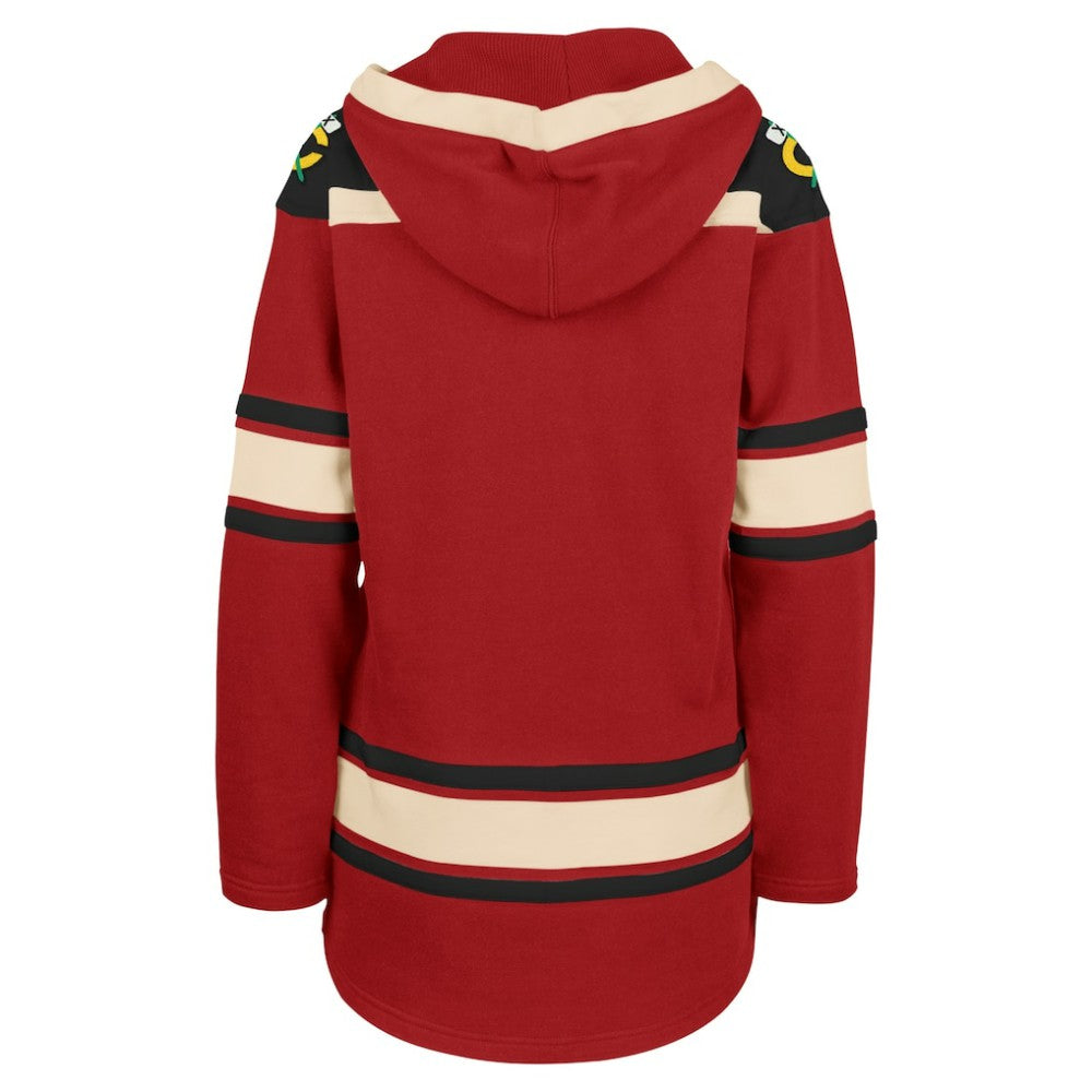 Chicago Blackhawks '47 Women's Superior Lacer Pullover Hoodie - Red Hoodies
