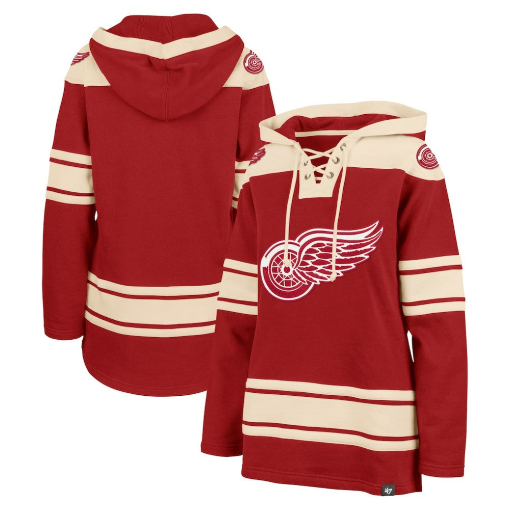 Detroit Red Wings '47 Women's Superior Lacer Pullover Hoodie - Red Hoodies