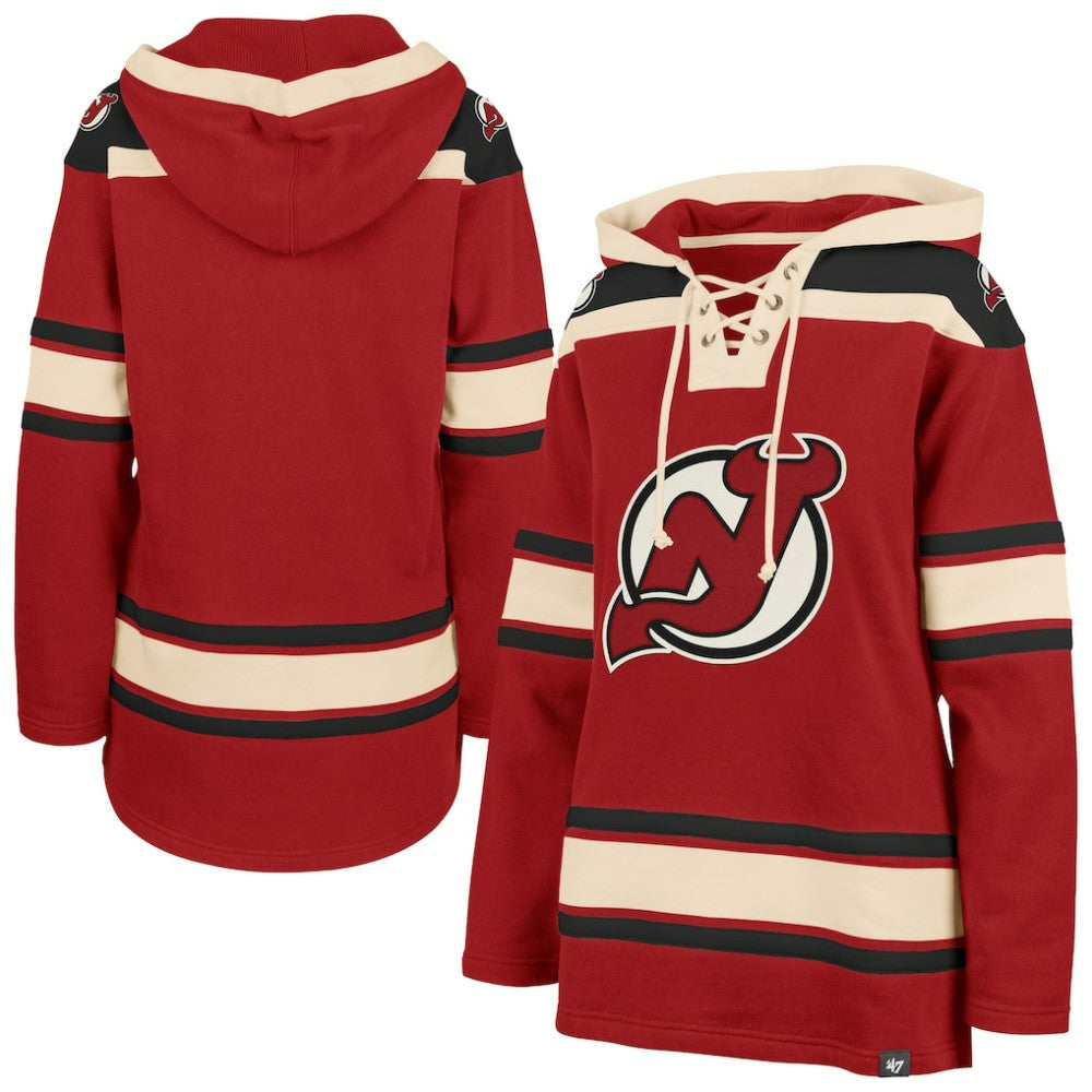 New Jersey Devils '47 Women's Superior Lacer Pullover Hoodie - Red Jerseys