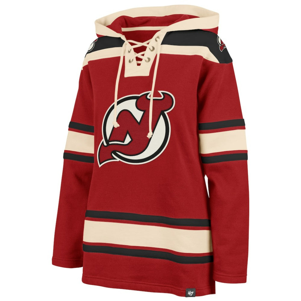 New Jersey Devils '47 Women's Superior Lacer Pullover Hoodie - Red Jerseys