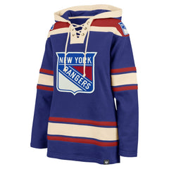 New York Rangers '47 Women's Superior Lacer Pullover Hoodie - Blue Hoodies