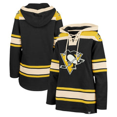 Pittsburgh Penguins '47 Women's Superior Lacer Pullover Hoodie - Black Hoodies