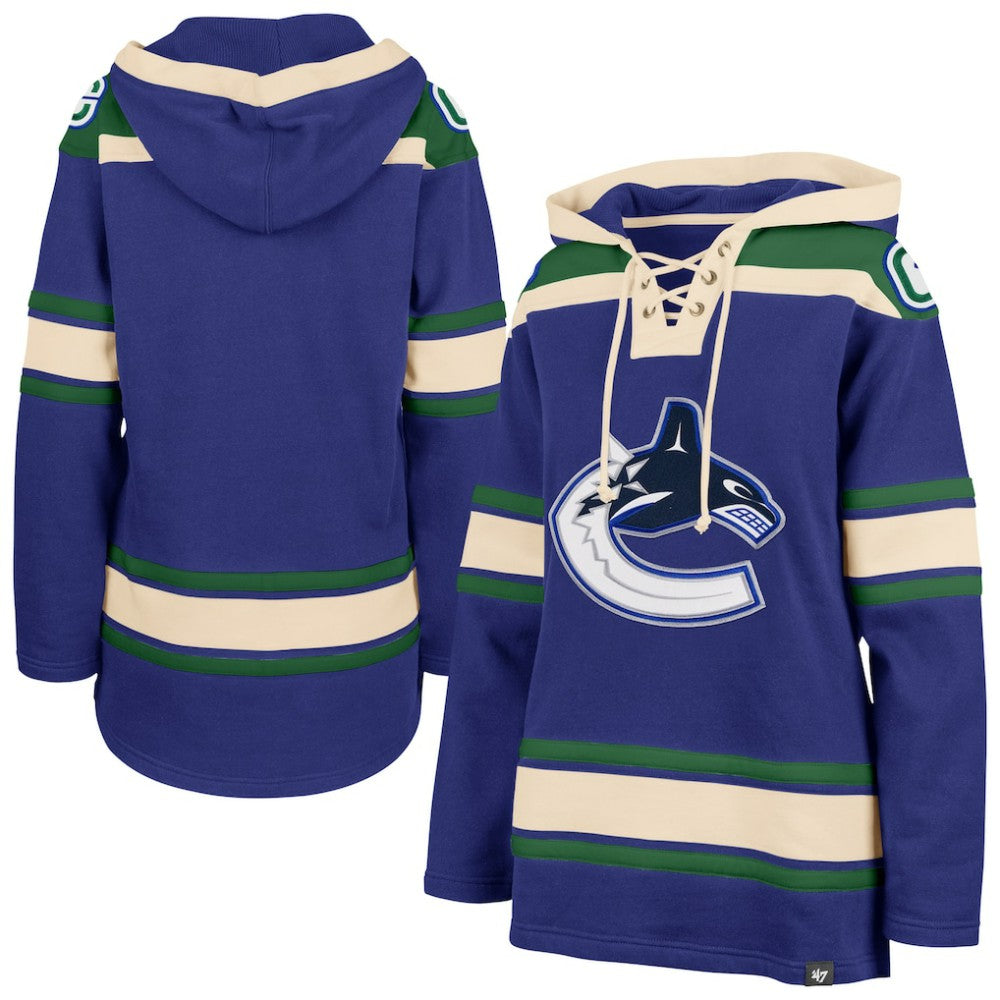 Vancouver Canucks '47 Women's Superior Lacer Pullover Hoodie - Blue Hoodies