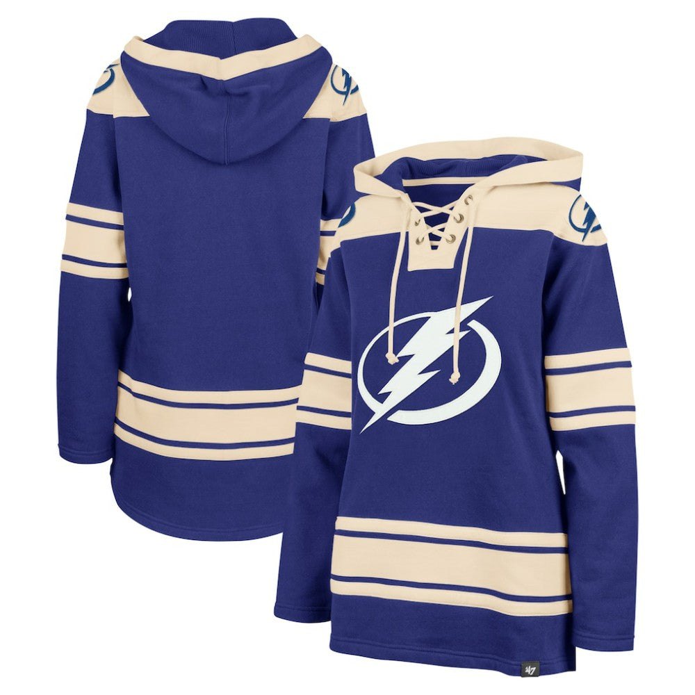 Tampa Bay Lightning '47 Women's Superior Lacer Pullover Hoodie - Blue Hoodies