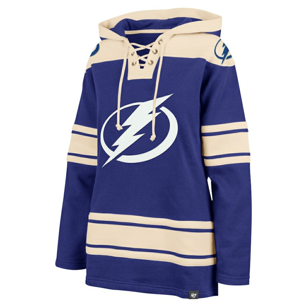 Tampa Bay Lightning '47 Women's Superior Lacer Pullover Hoodie - Blue Hoodies