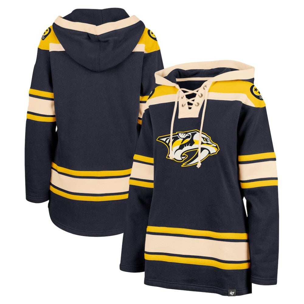 Nashville Predators '47 Women's Superior Lacer Pullover Hoodie - Navy Hoodies