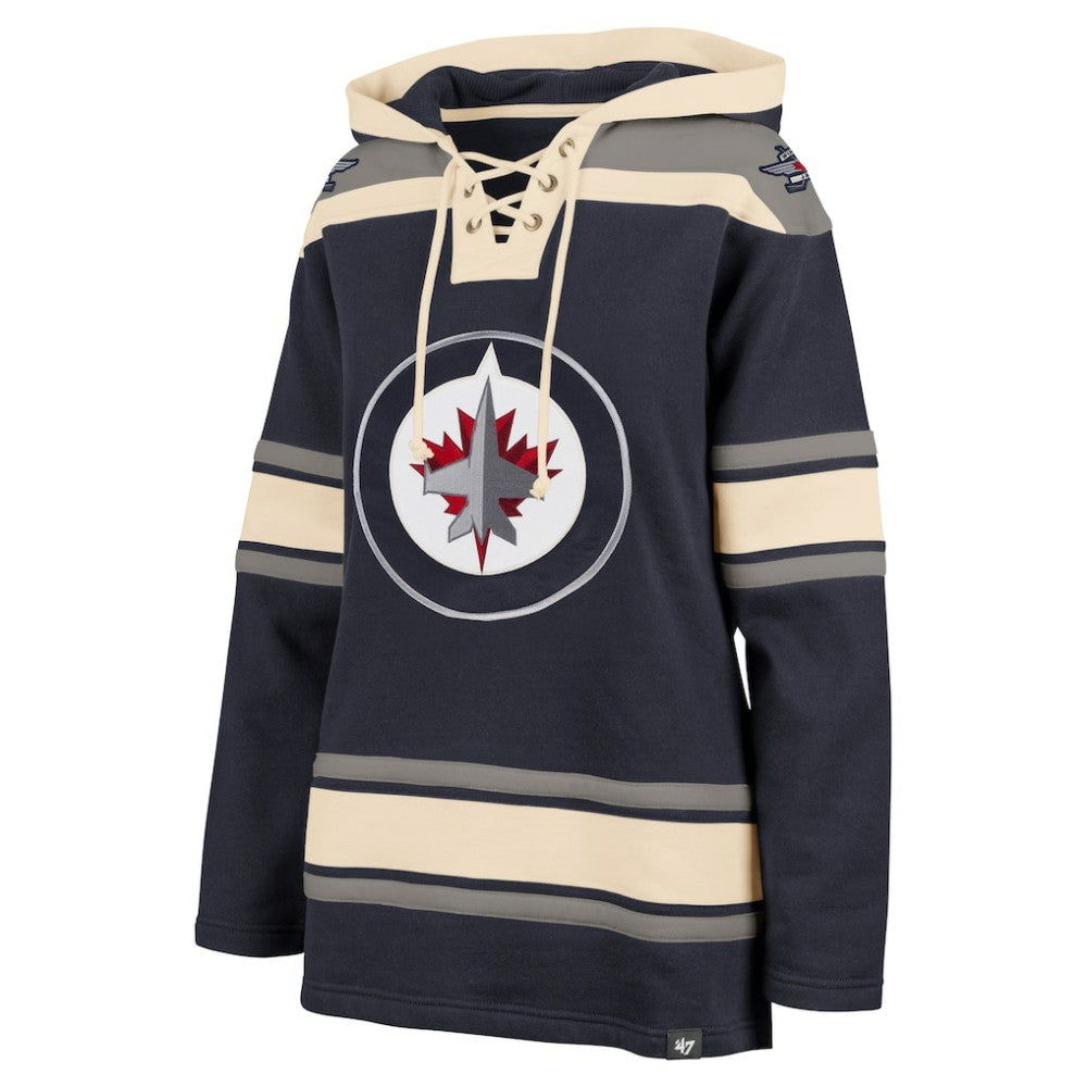 Winnipeg Jets '47 Women's Superior Lacer Pullover Hoodie - Navy Hoodies