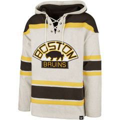 Boston Bruins '47 Rockaway Lacer Pullover Hoodie - Oatmeal Hoodies
