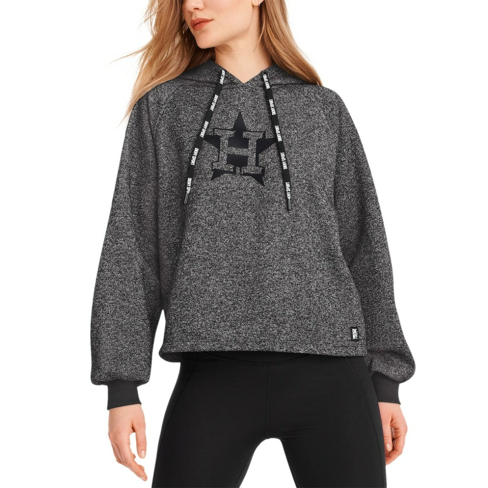 Houston Astros DKNY Sport Women's Debbie Dolman Raglan Pullover Hoodie Black