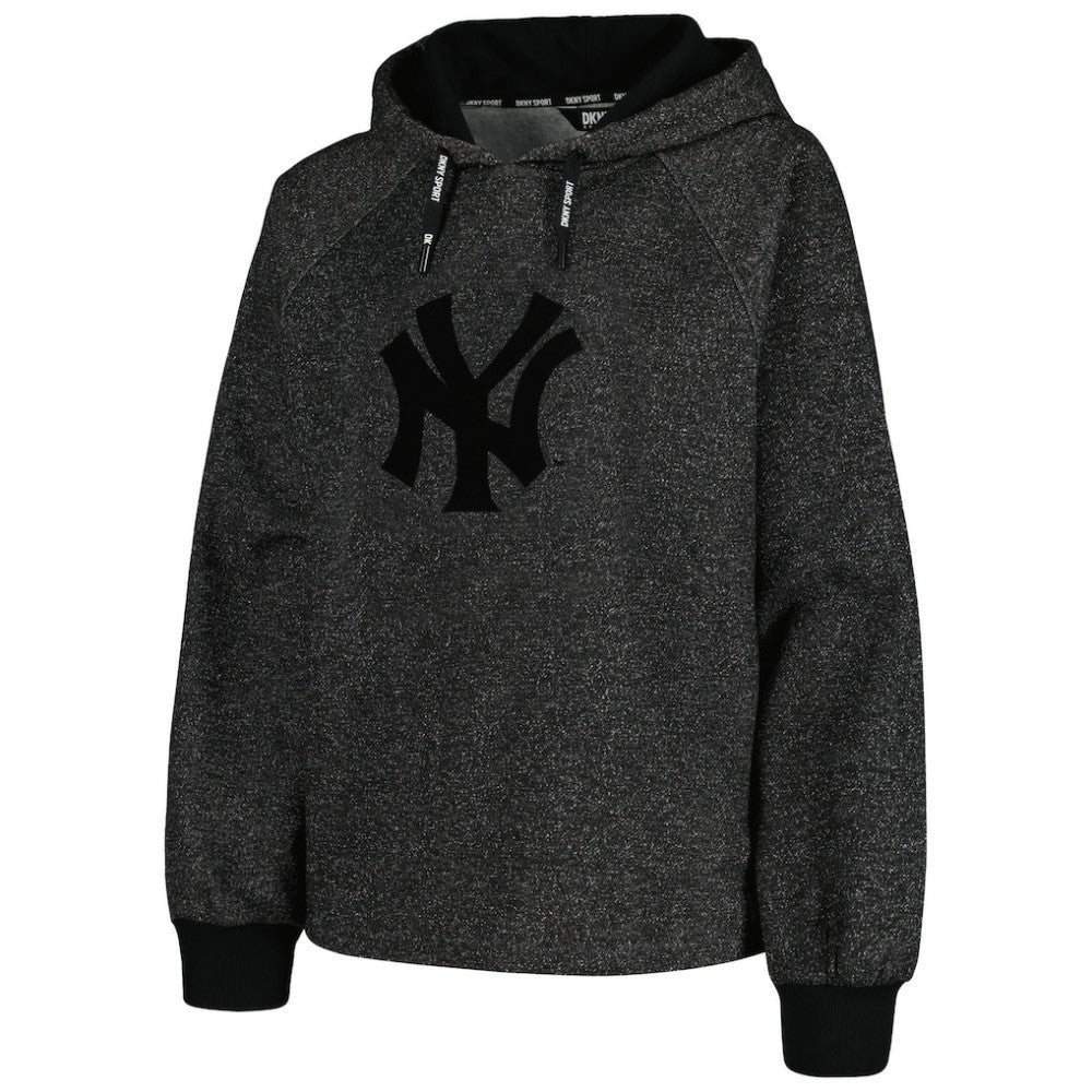 New York Yankees DKNY Sport Women's Debbie Dolman Raglan Pullover Hoodie Black