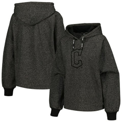 Cleveland Guardians DKNY Sport Women's Debbie Dolman Raglan Pullover Hoodie Black