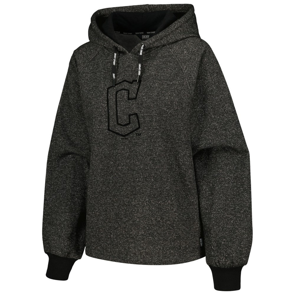 Cleveland Guardians DKNY Sport Women's Debbie Dolman Raglan Pullover Hoodie Black