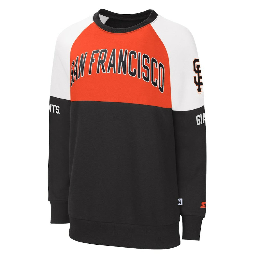 San Francisco Giants Starter Women's Baseline Raglan Pullover Sweatshirt Black/Orange