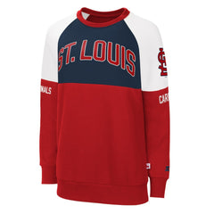 St. Louis Cardinals Starter Women's Baseline Raglan Pullover Sweatshirt Red/Navy