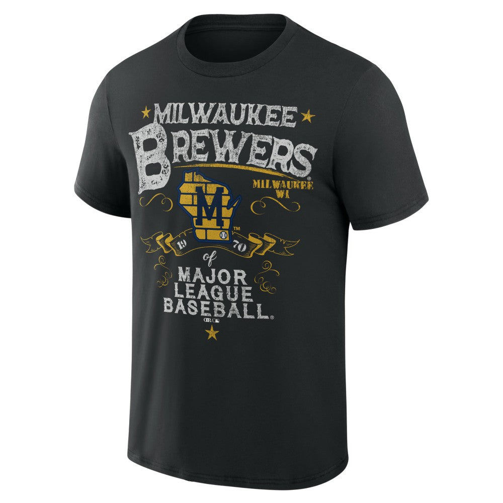 Milwaukee Brewers Darius Rucker Collection Beach Splatter T-Shirt Black
