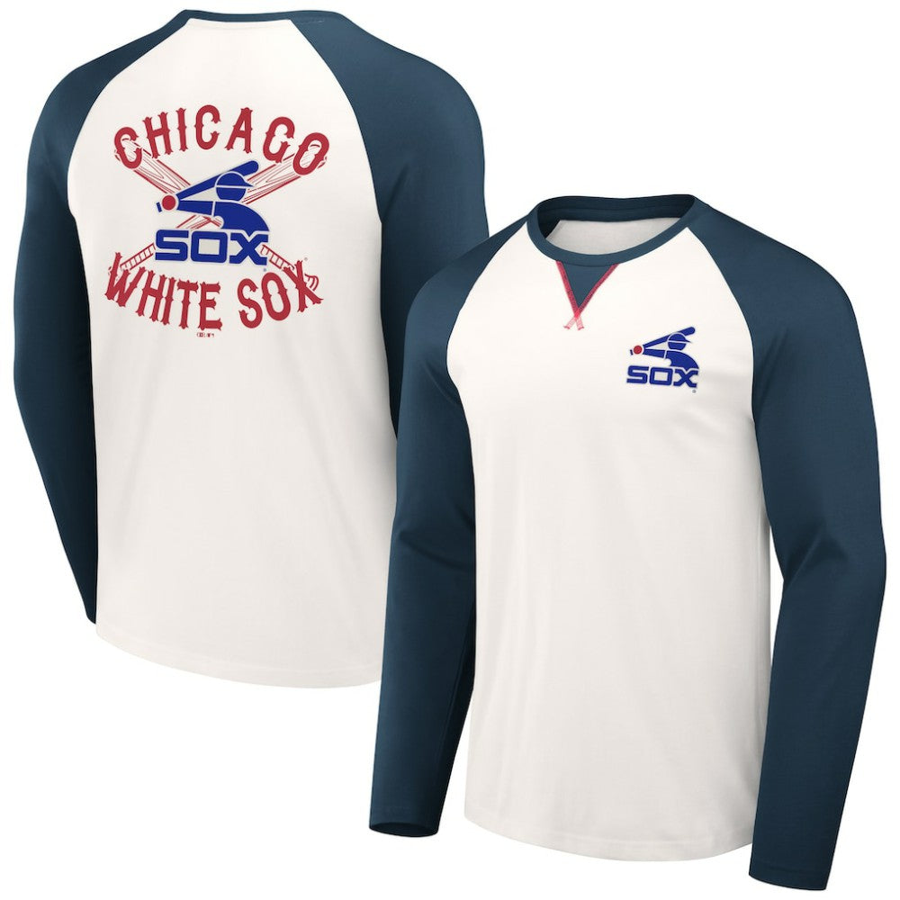 Chicago White Sox Darius Rucker Collection Team Color Raglan T-Shirt White/Navy