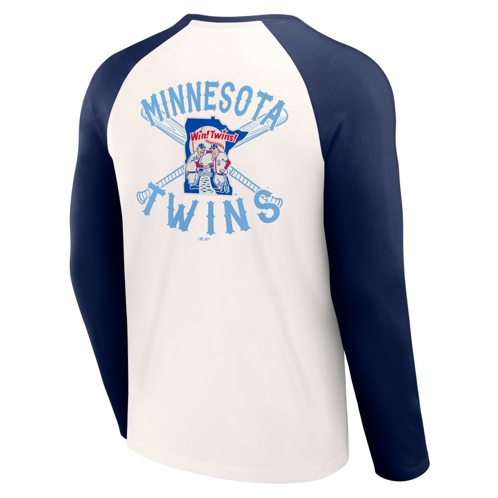 Minnesota Twins Darius Rucker Collection Team Color Raglan T-Shirt White/Navy