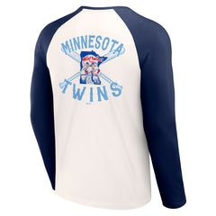 Minnesota Twins Darius Rucker Collection Team Color Raglan T-Shirt White/Navy