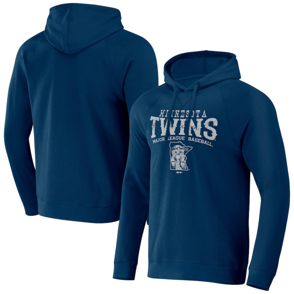 Minnesota Twins Darius Rucker Collection Waffle-Knit Raglan Pullover Hoodie Navy