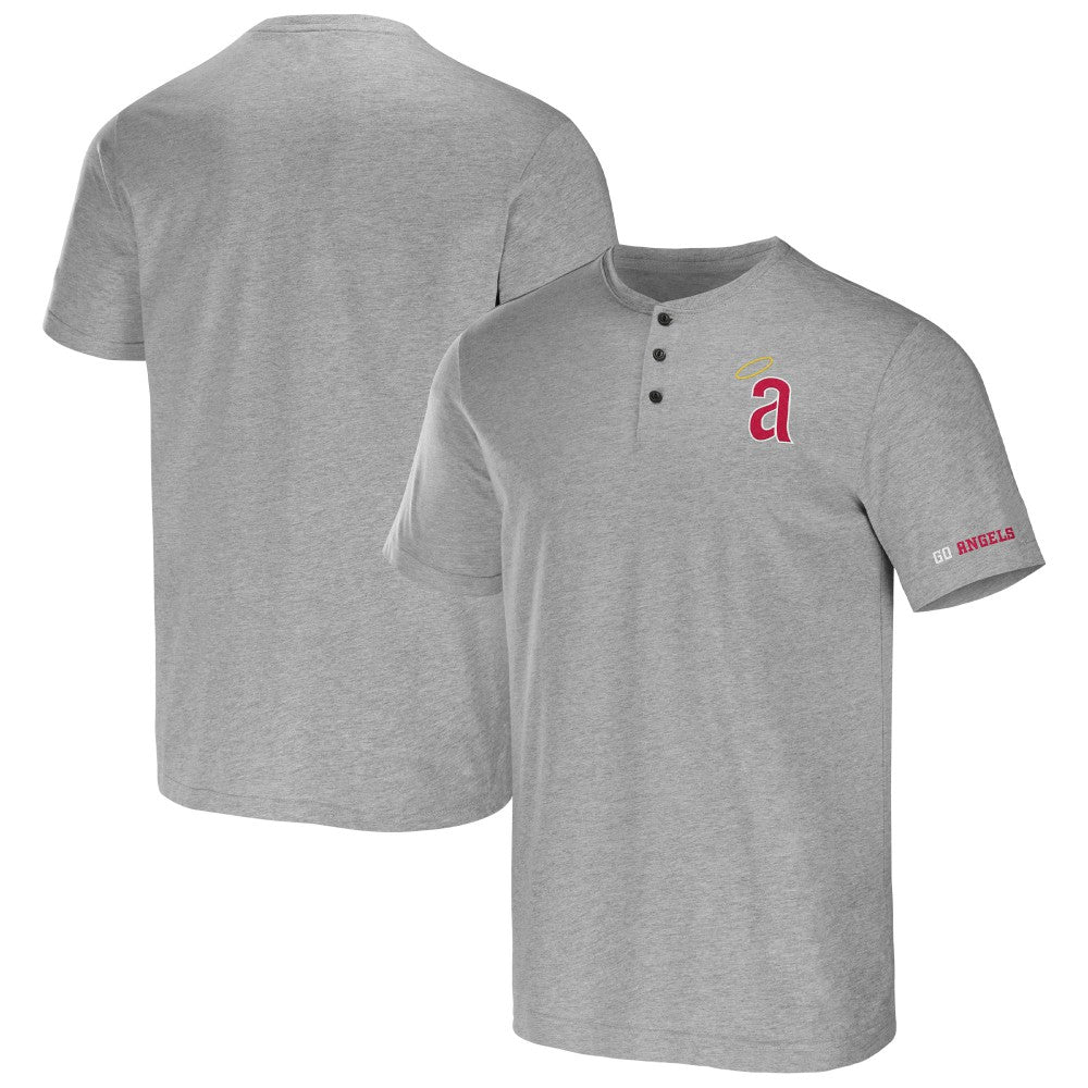 Los Angeles Angels Darius Rucker Collection Henley T-Shirt Heather Gray