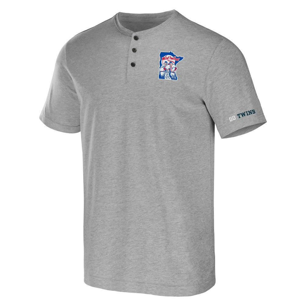 Minnesota Twins Darius Rucker Collection Henley T-Shirt Heather Gray