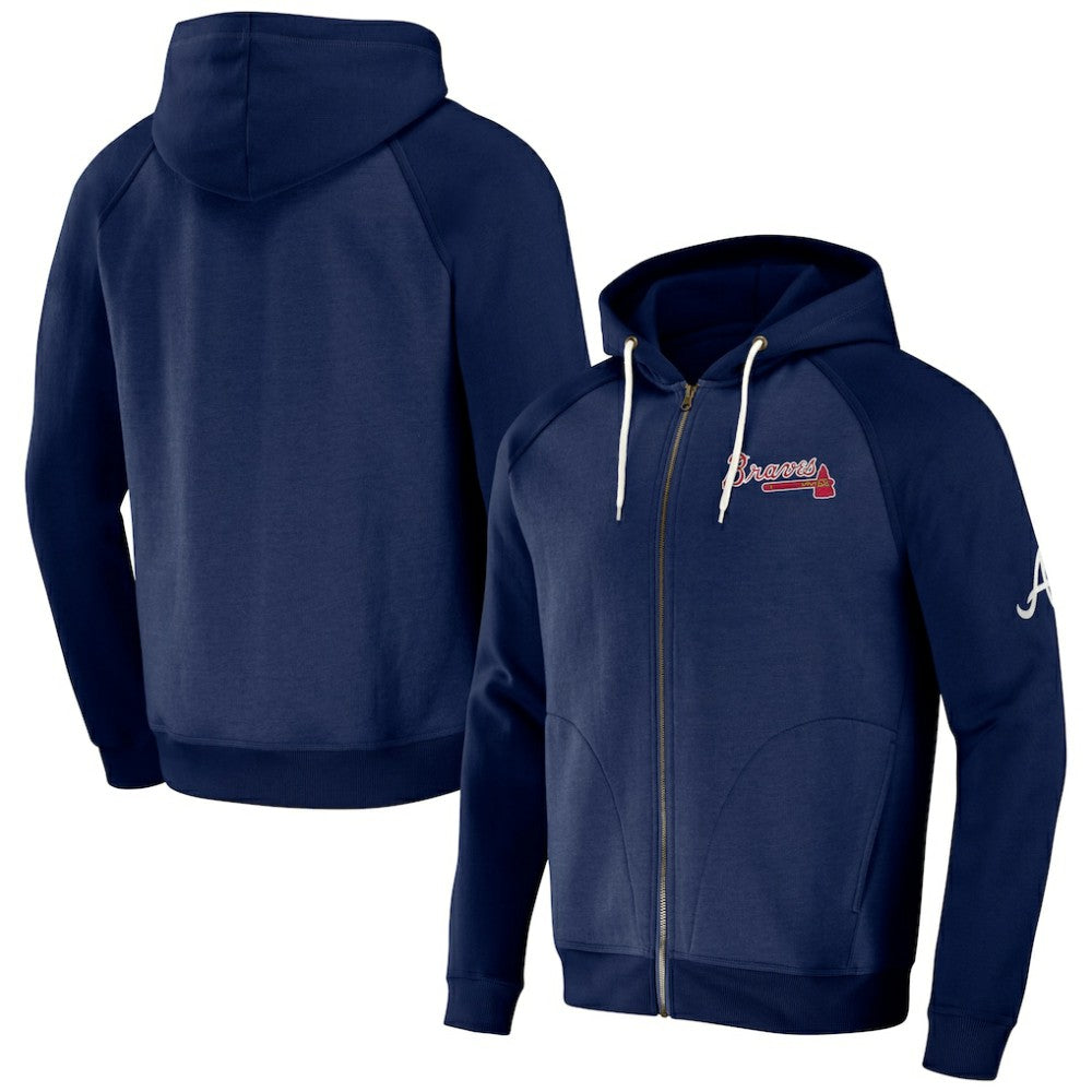 Atlanta Braves Darius Rucker Collection Raglan Full-Zip Hoodie Navy