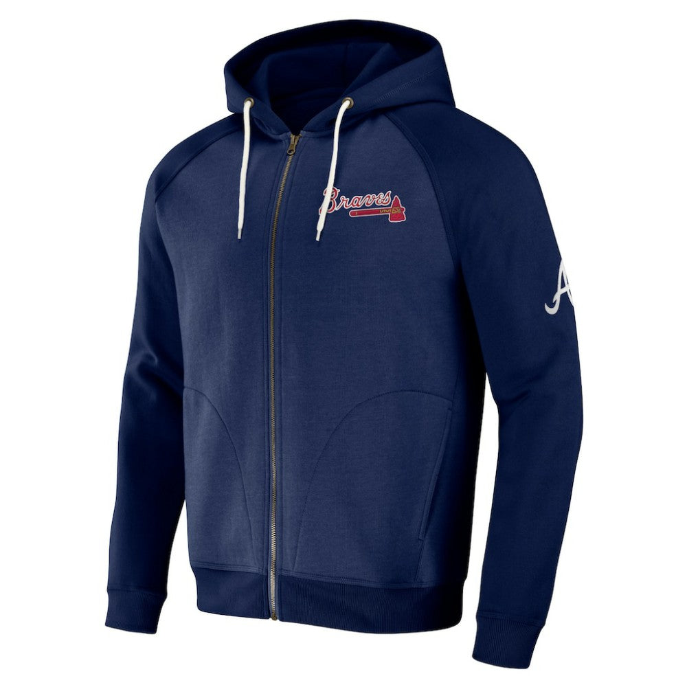Atlanta Braves Darius Rucker Collection Raglan Full-Zip Hoodie Navy