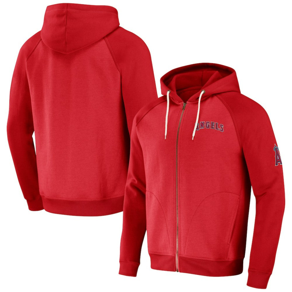 Los Angeles Angels Darius Rucker Collection Raglan Full-Zip Hoodie Red